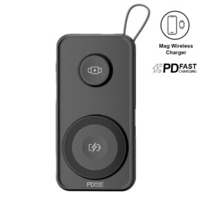 10,000mAh Universal Wireless Powerbank with inbuilt cables - <strong>portable</strong>