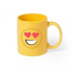 370ml ceramic mug with fun emoji designs heart