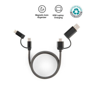 65W Recycled Magnetic 4-in-1 Multi-Cable - <strong>charger</strong>