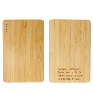 Bamboo Powerbank 5000 mAh Type C Input and Output - <strong>sustainable</strong>