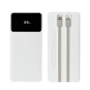 Powerbank with LED Screen 10,000 mAh and Built-in Cables - <strong>portable</strong>