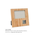 bamboo photo frame with digital clock 3