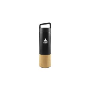 Black SS Travel Bottle with Bamboo - <strong>sustainable</strong>