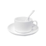 ceramic saucer teacups with spoon