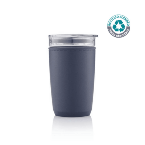 CERRA - Hans Larsen Premium Glass Tumbler with Recycled Protective Sleeve - Blue - <strong>sustainable</strong>