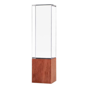 Cuboid Shaped Crystal Awards with Wooden Base - <strong>trophies</strong>