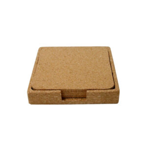 eco-neutral set of 4 Cork Coasters with Cork Stand - <strong>sustainable</strong>