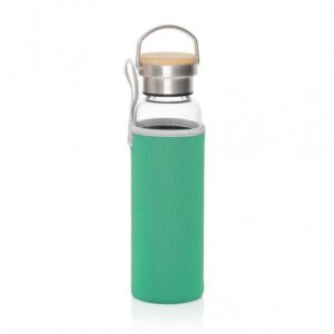 FLOHA - Hans Larsen Borosilicate Glass Bottle with Neo Sleeve - Green - <strong>waterbottle</strong>