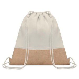GRS-certified Recycled Cotton & Jute Drawstring Bag - <strong>sustainable</strong>