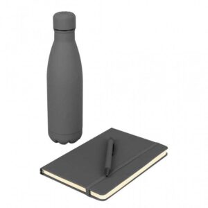 LAUTA - Giftology Set of Stainless Bottle, Notebook and Pen - Grey - <strong>giftset</strong>