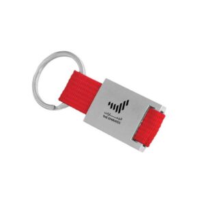 METAL KEYCHAIN WITH COLORED FABRIC STRAP - <strong>accessory</strong>