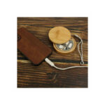multi charging cable set in round bamboo case 2