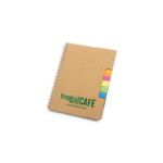 notebook with sticky note pen