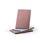 pu a5 notepad in metallic bronze color