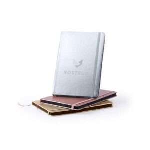 PU A5 Notepad In Metallic Silver Color - <strong>stationery</strong>