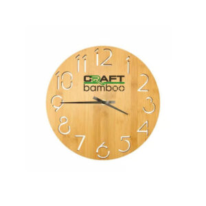 Round Bamboo Wall Clock, 28 cm Dia, Type Analog - <strong>decor</strong>