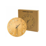 round bamboo wall clock 28 cm dia type analog 5