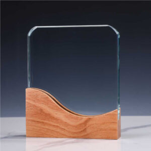Square Crystal Awards with Wooden Base - <strong>trophies</strong>
