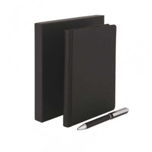 TOMAR - SANTHOME Set Of PU Thermo Notebook And Pen - Black - <strong>stationery</strong>