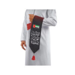 uae flag scarf with arabic writing red green tassel 1