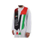 uae flag scarf with arabic writing red green tassel 2