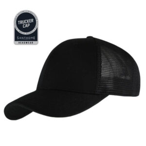 Santhome 6 Panel Trucker Cap - Black