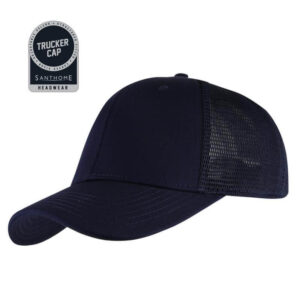 Santhome 6 Panel Trucker Cap - Navy Blue