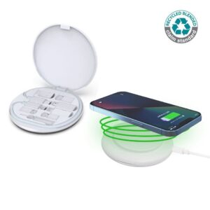 15W Magnetic Wireless Charger Multicable Set - White