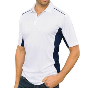 DryNCool Dual Polo Shirt with UV protection-White/ Navy Blue