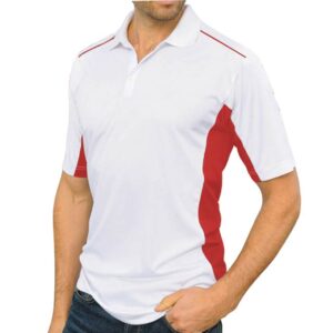 DryNCool Dual Polo Shirt with UV protection-White/ Red