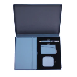 CORPORATE SET – Executive 3D PU Notebook, 5000mAh Power Bank, RFID Card Holder & Metal Pen
