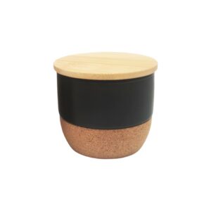 Arabic Oudh Scented Candle in Ceramic Holder with Bamboo Lid - Black