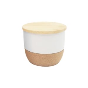 Arabic Oudh Scented Candle in Ceramic Holder with Bamboo Lid - White