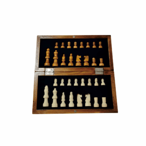 CHESS BOARD – Compact Wooden Chess Set for Travel, Home Use with Educational Focus on Strategy & Concentration