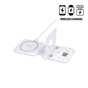 Wireless Charger and Multicable Set - White