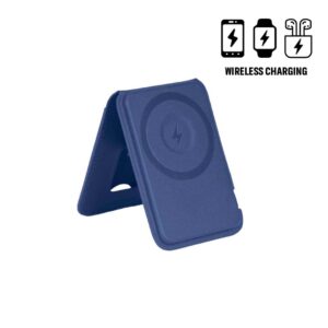 3-in-1 Magnetic Wireless Charger Card Holder - Navy