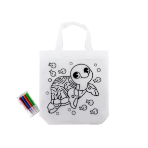 Mini Non-woven Bags 100GSM, 4Color Markers & Imprinted Turtle Outline