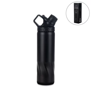 Stainless Steel Water Bottles in Black Matte, Double Wall, 620ml