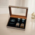 Ramadan gift set with coffee jar, honey jar, cups and electric bukhoor burner