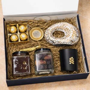 Ramadan corporate gift box UAE with dates honey bukhoor chocolates