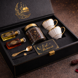 Eid Corporate Gift – Signature Tea and Attar Gift Box luxury Eid gift set