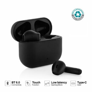 RCS recycled plastic wireless earbuds